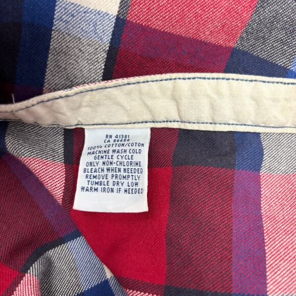 Polo Ralph Lauren Large Red Blue White Plaid Long Sleeve Button Up Shirt - Picture 3 of 5